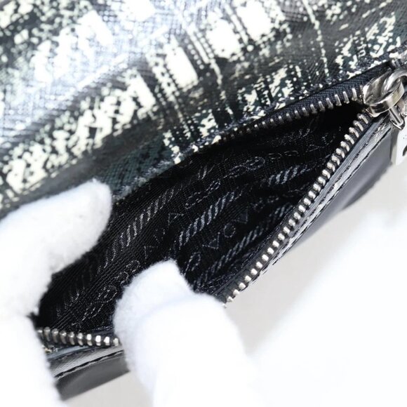PRADA Hand Bag Nylon Leather 2way Black Silver Auth 116542AM - Picture 13 of 16